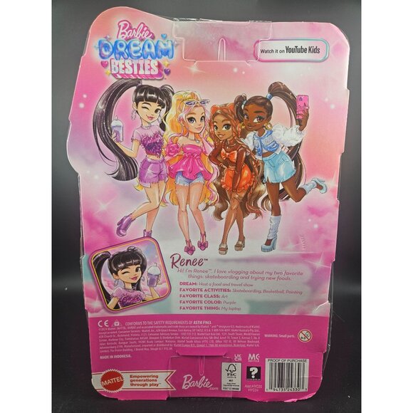 Barbie Dream Besties RENEE Fashion Doll with Accessories Hair Makeup Playset Toy - Picture 6 of 9